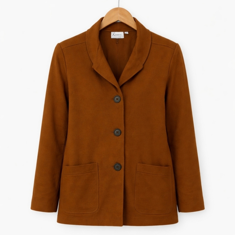 Linea by Louis Dell'OLio Brown Womens Soft Knit Jacket Size Med